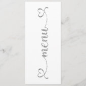 Carte de menu, Menu de mariage, Dîner, Déjeuner (Dos)