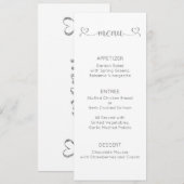 Carte de menu, Menu de mariage, Dîner, Déjeuner (Devant / Derrière)