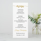 Carte de menu, Menu de Thanksgiving, Dîner, Déjeun (Debout devant)