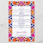 Carte de menu mexicaine vintage Talavera (Dos)