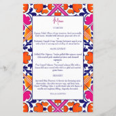 Carte de menu mexicaine vintage Talavera (Devant)