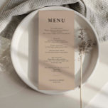 Carte de menu minimaliste Mariage Beige<br><div class="desc">Conçue pour coordonner avec notre collection Minimaliste All In One, cette carte de menu mariage personnalisable est dotée d'une disposition simple et propre, avec une police classique. Pour une personnalisation plus avancée de cette conception, par exemple la modification de la disposition, de la police ou de la taille du texte,...</div>