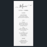 Carte de menu minimaliste Mariage de typographie s<br><div class="desc">La carte de menu minimaliste Mariage de typographie simple est parfaite pour un mariage minimal moderne. Design avec typographie/calligraphie en lettres noires à la main sur un arrière - plan blanc, avec un look simple et propre. Ce menu peut être utilisé pour une réception de mariage, un dîner de répétition...</div>