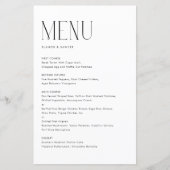 Carte de menu minimaliste moderne noir (Devant)