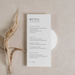 Carte de menu Minimaliste Simple Font Wedding<br><div class="desc">Conçue pour coordonner avec notre collection Minimaliste All In One, cette carte de menu de mariage personnalisable et assortie dispose d'une mise en page propre et simple, avec une police simple. Pour une personnalisation plus avancée de cette conception, par exemple la modification de la disposition, de la police ou de...</div>