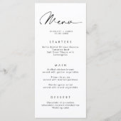 Carte de menu minimaliste simple Mariage (Devant)
