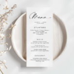Carte de menu minimaliste simple Mariage<br><div class="desc">Conçue pour coordonner avec notre collection Minimaliste All In One, cette carte de menu mariage personnalisable est dotée d'une disposition simple et propre, avec une police classique. Pour une personnalisation plus avancée de cette conception, par exemple la modification de la disposition, de la police ou de la taille du texte,...</div>
