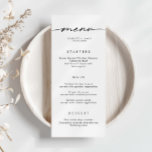 Carte de menu minimaliste simple Mariage<br><div class="desc">Conçue pour coordonner avec notre collection Minimaliste All In One, cette carte de menu mariage personnalisable est dotée d'une disposition simple et propre, avec une police classique. Pour une personnalisation plus avancée de cette conception, par exemple la modification de la disposition, de la police ou de la taille du texte,...</div>