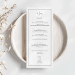 Carte de menu minimaliste simple Mariage<br><div class="desc">Conçue pour coordonner avec notre collection Minimaliste All In One, cette carte de menu mariage personnalisable est dotée d'une disposition simple et propre, avec une police classique. Pour une personnalisation plus avancée de cette conception, par exemple la modification de la disposition, de la police ou de la taille du texte,...</div>
