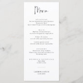 Carte de menu minimaliste simple Mariage (Devant)