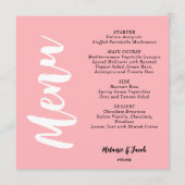 Carte de menu moderne Blush Pink Plat (Devant)