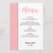 Carte de menu moderne Blush Pink Plat (Devant)