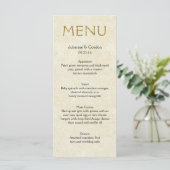 Carte de menu moderne Faux Sparkle Gold Ivory (Debout devant)