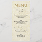 Carte de menu moderne Faux Sparkle Gold Ivory (Devant)