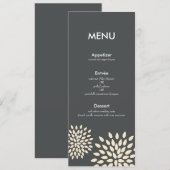 Carte de menu moderne // Pétales de broche // Vani (Devant / Derrière)