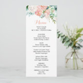 Carte de menu moderne Pink Blush Tropical Floral D (Debout devant)
