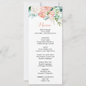 Carte de menu moderne Pink Blush Tropical Floral D (Devant)