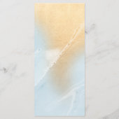 Carte de menu moderne plage sable & océan (Dos)