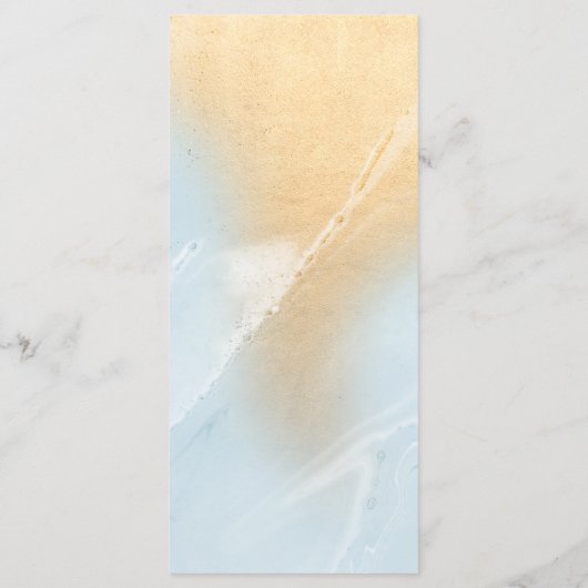 Carte de menu moderne plage sable & océan (Dos)