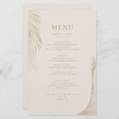 Carte de menu moderne Simple Palm Feuilles (Devant / Derrière)