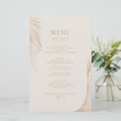 Carte de menu moderne Simple Palm Feuilles (Debout devant)