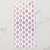 Carte de menu moderne violet or & blanc marocain (Dos)