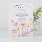 carte de menu modifiable à fleurs aquarelle (Debout devant)