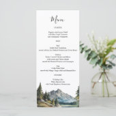 Carte de menu Mountain Lake Nom personnalisé sur l (Debout devant)