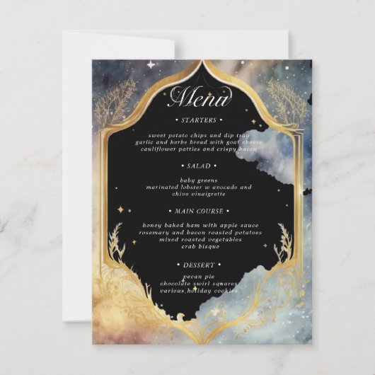 Carte de menu Mystical Celestie Mariage Diner (Devant)