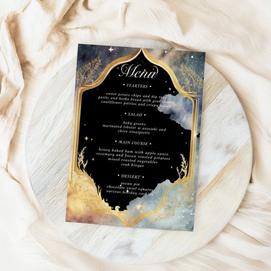 Carte de menu Mystical Celestie Mariage Diner