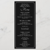 Carte de menu - Noir Blanc - Ajoutez vos propres d (Devant)