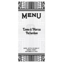 Carte de menu noir et blanc à l'Edge Moderne Triba