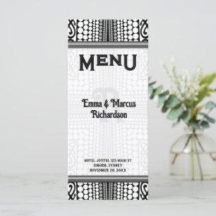 Carte de menu noir et blanc à l'Edge moderne triba