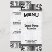 Carte de menu noir et blanc à l'Edge Tribal Urbain (Devant / Derrière)