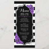 Carte de menu noir violet blanc argent (Devant)