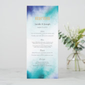 Carte de menu ou de programme d'aquarelle de (Debout devant)