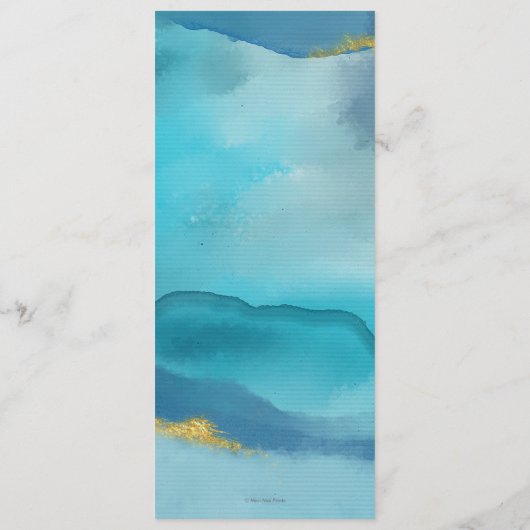 Carte de menu ou de programme de mariage de plage (Dos)