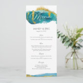 Carte de menu ou de programme de mariage de plage (Debout devant)