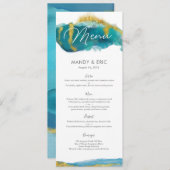 Carte de menu ou de programme de mariage de plage (Devant / Derrière)