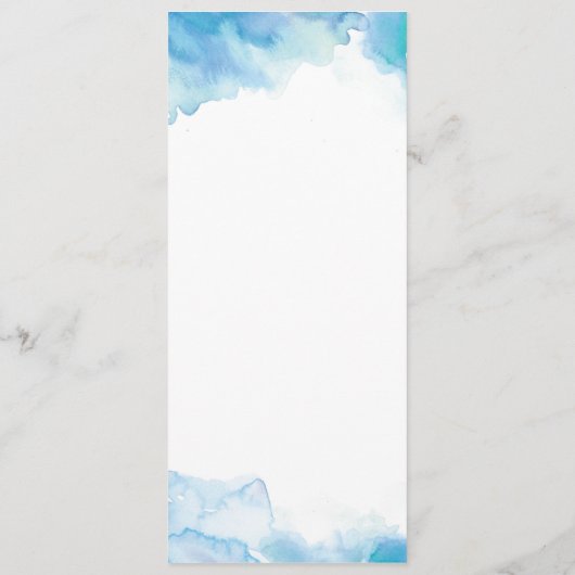 Carte de menu ou de programme du Mariage d'aquarel (Dos)