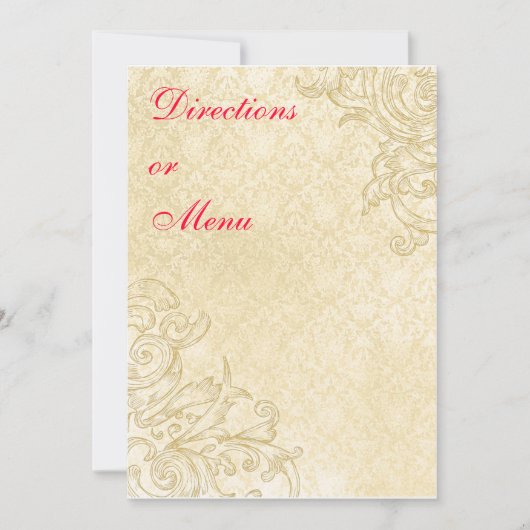 Carte de menu ou encart vintage (Devant)