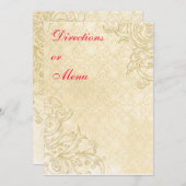 Carte de menu ou encart vintage (Devant / Derrière)