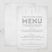 Carte de menu Pailleté d'Argent (Devant / Derrière)