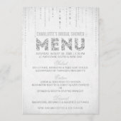 Carte de menu Paillettes Argentées (Devant)