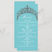 Carte de menu Parties scintillant Tiara Crown Part (Devant / Derrière)