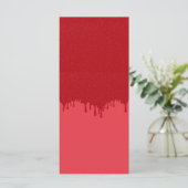 Carte de menu personnalisable goutte rouge tomate (Debout devant)