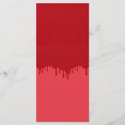 Carte de menu personnalisable goutte rouge tomate (Devant)