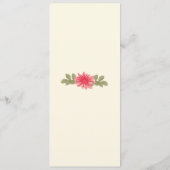 Carte de menu personnalisée Fleurs roses (Dos)