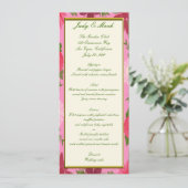 Carte de menu personnalisée Fleurs roses (Debout devant)