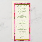 Carte de menu personnalisée Fleurs roses (Devant / Derrière)